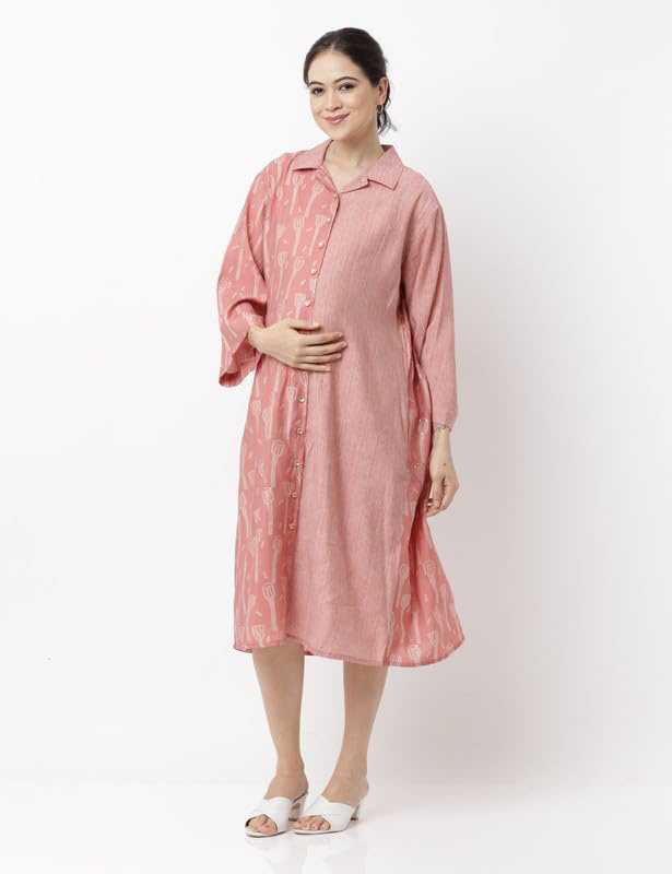 Half & Half Shirt Maternity Dress